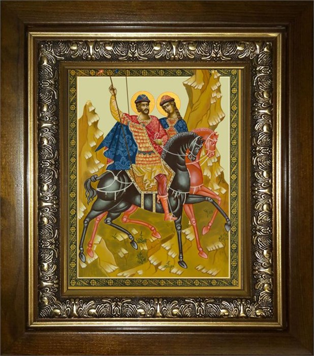Борис и Глеб благоверные князья 14х18 в киоте 20х24 km_25_281