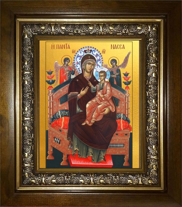 Всецарица икона Божией Матери 14х18 в киоте 20х24 km_25_574