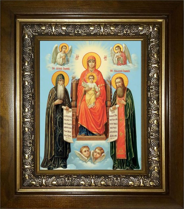 Печерская икона Божией Матери 14х18 в киоте 20х24 km_25_584