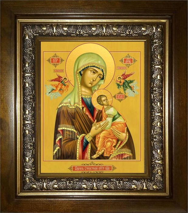 Страстная икона Божией Матери 14х18 в киоте 20х24 km_25_635