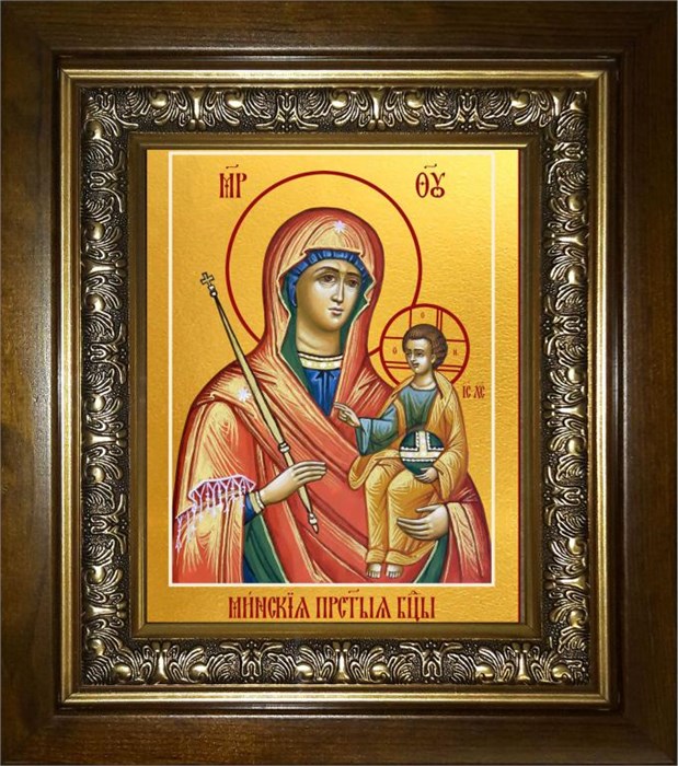 Минская икона Божией Матери 14х18 в киоте 20х24 km_25_656