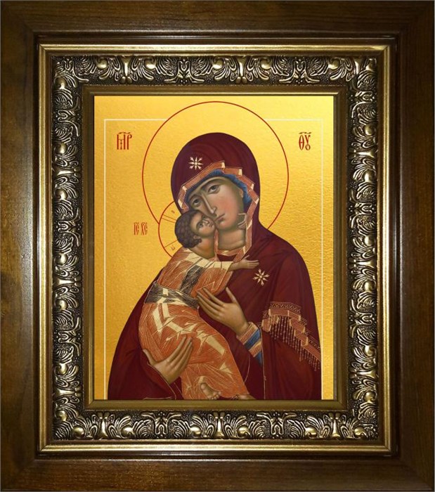 Владимирская икона Божией Матери 14х18 в киоте 20х24 km_25_676