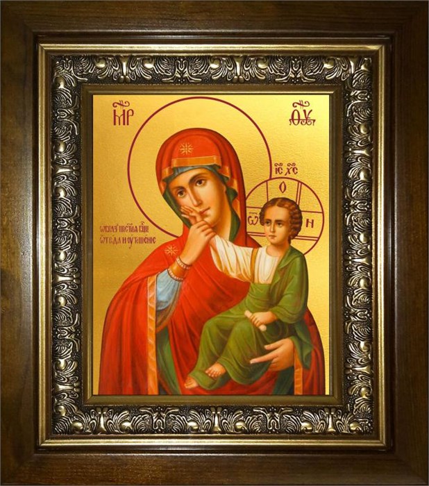 Отрада и Утешение икона Божией Матери 14х18 в киоте 20х24 km_25_973