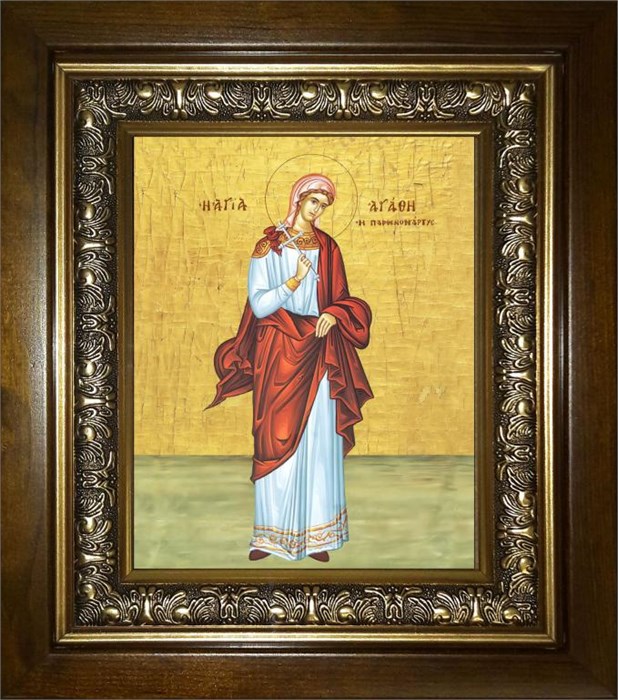 Агафия Панормская Святая мученица 14х18 в киоте 20х24 km_25_980