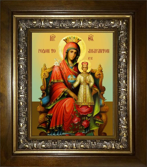 Неувядаемая роза, икона Божией Матери 14х18 в киоте 20х24 km_25_1043