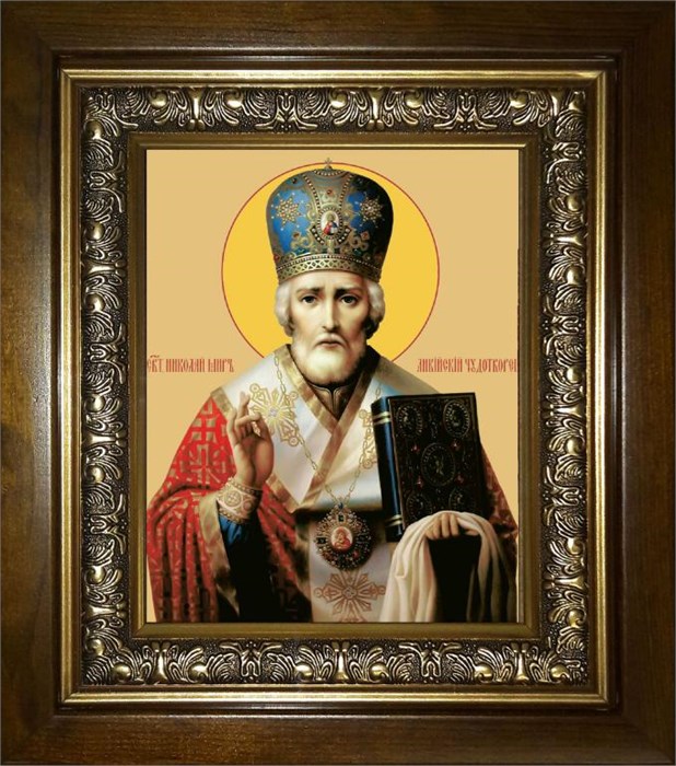 Николай чудотворец, архиепископ Мир Ликийских 14х18 в киоте 20х24 km_25_1107