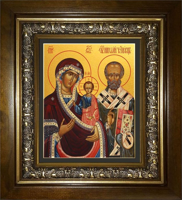 Ржевская Оковецкая икона Божией Матери 18х24 в киоте 24х30 km_25_1619