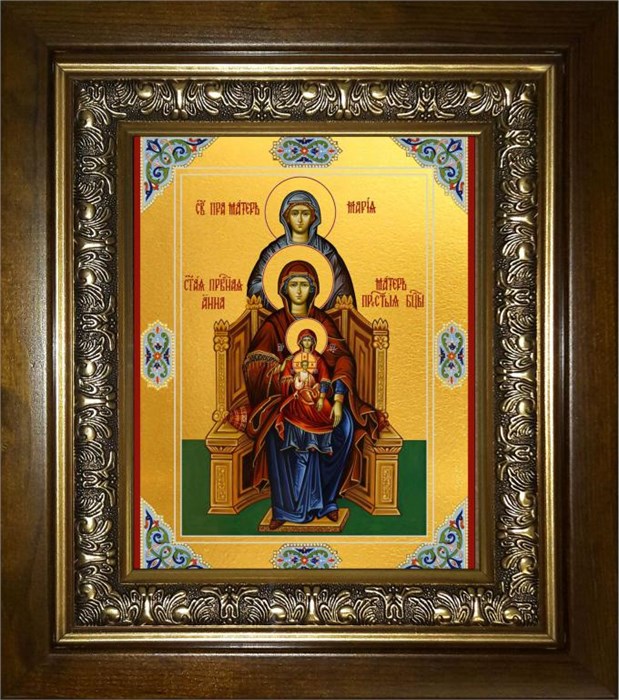 Богородица со сродницами, праведными Анной и Марией 18х24 в киоте 24х30 km_25_1644