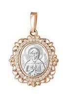 Образок позолоченный (красн.) с фианитами Матрона Московская 1.45 гр. 227745