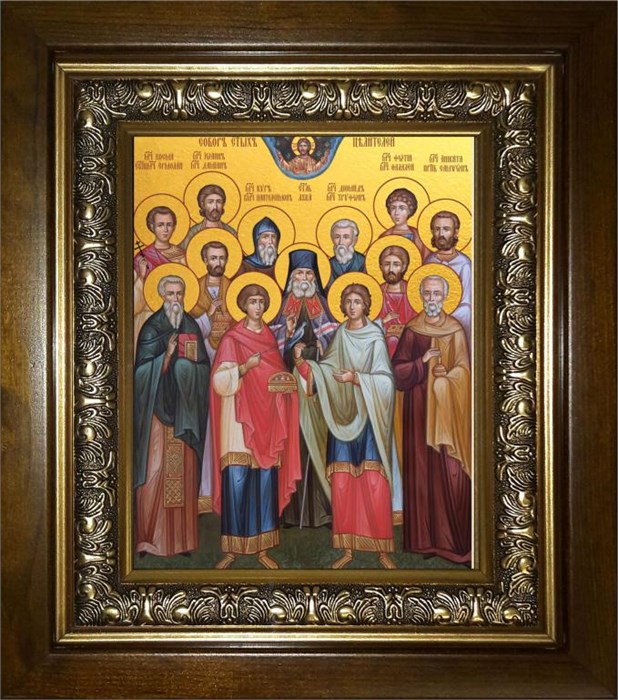 Собор святых целителей 18х24 в киоте 24х30 km_25_1702
