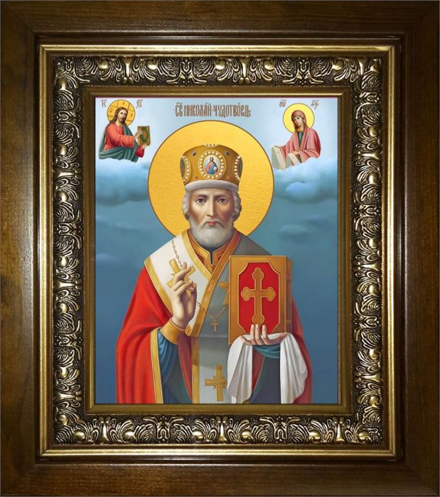 Николай чудотворец, архиепископ Мир Ликийских, святитель 18х24 в киоте 24х30 km_25_1713