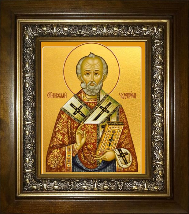 Николай чудотворец, архиепископ Мир Ликийских, святитель 18х24 в киоте 24х30 km_25_1716