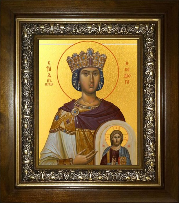 Феодора Цареградская преподобная 18х24 в киоте 24х30 km_25_1828