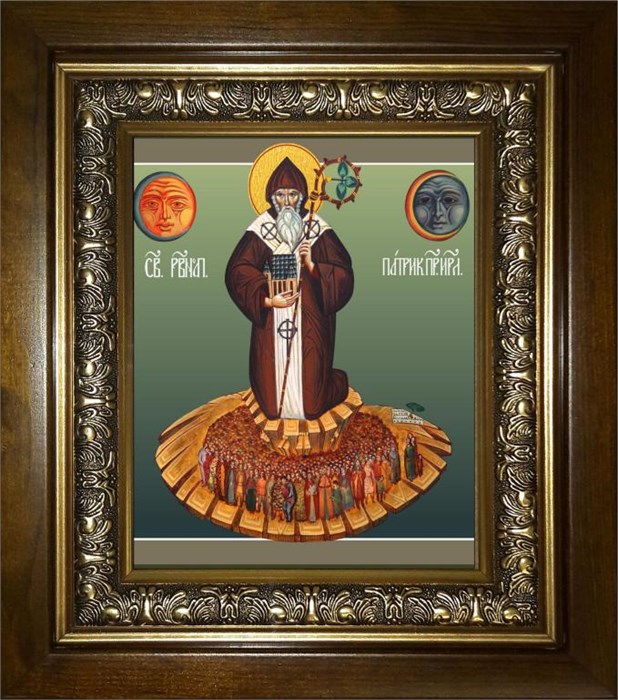 Патрик (Патрикий) просветитель Ирландии, равноапостольный 18х24 в киоте 24х30 km_25_1847