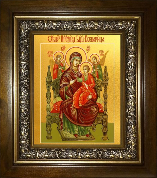 Всецарица икона Божией Матери 18х24 в киоте 24х30 km_25_1919