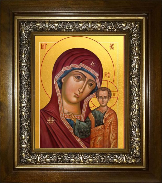 Казанская икона Божией Матери 18х24 в киоте 24х30 km_25_1997