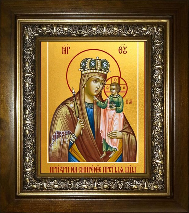 Призри на смирение, икона Божией Матери 18х24 в киоте 24х30 km_25_2018