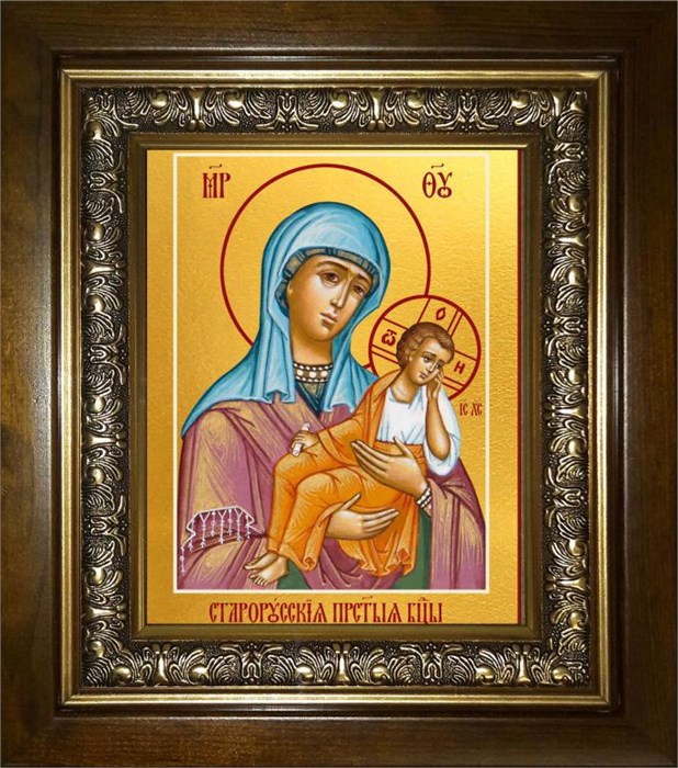 Старорусская икона Божией Матери 18х24 в киоте 24х30 km_25_2026