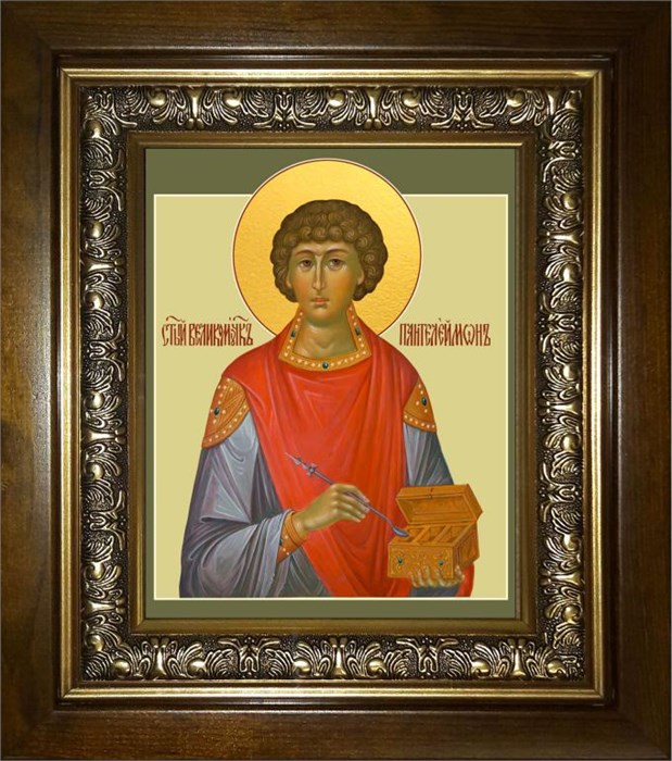 Пантелеймон ВЛКМЧ и целитель 18х24 в киоте 24х30 km_25_2128