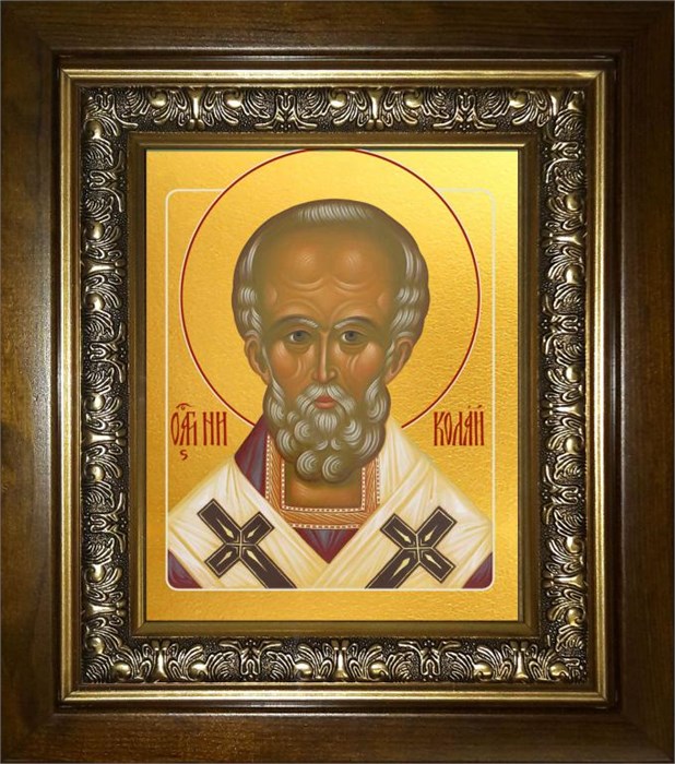 Николай чудотворец, архиепископ Мир Ликийских, святитель 18х24 в киоте 24х30 km_25_2165