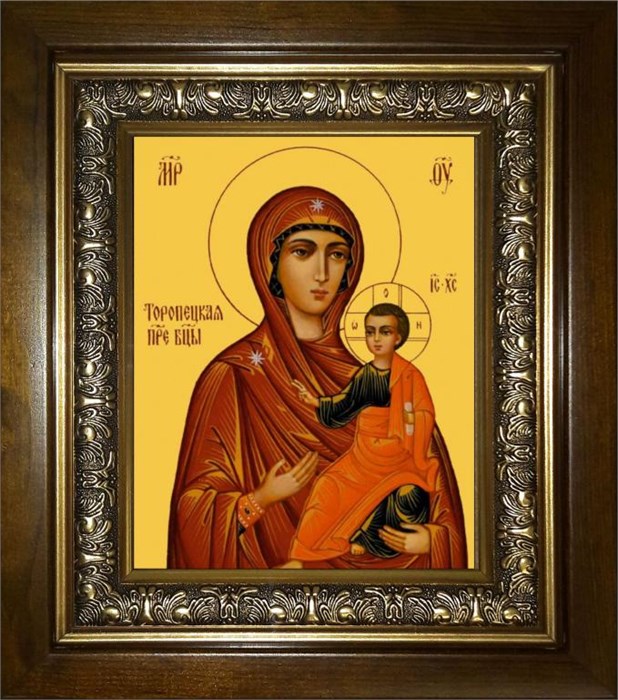 Торопецкая икона Божией Матери 18х24 в киоте 24х30 km_25_2494