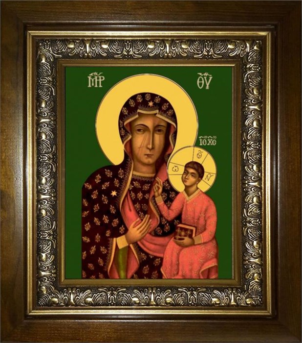 Ченстоховская икона Божией Матери 18х24 в киоте 24х30 km_25_2498