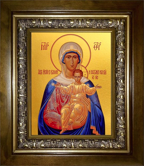 Аз есмь с вами, и никтоже на вы икона Божией Матери 18х24 в киоте 24х30 km_25_2499