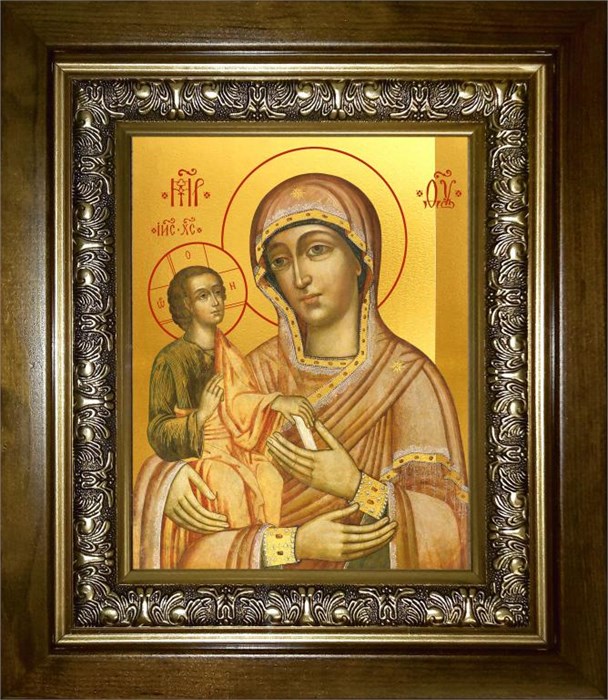 Троеручица икона Божией Матери 14х18 в киоте 20х24 km_25_123