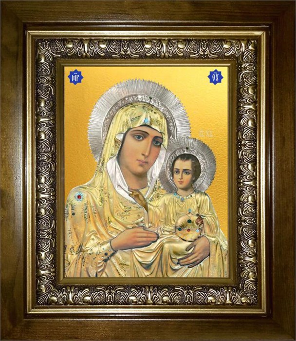 Иерусалимская икона Божией Матери 14х18 в киоте 20х24 km_25_124