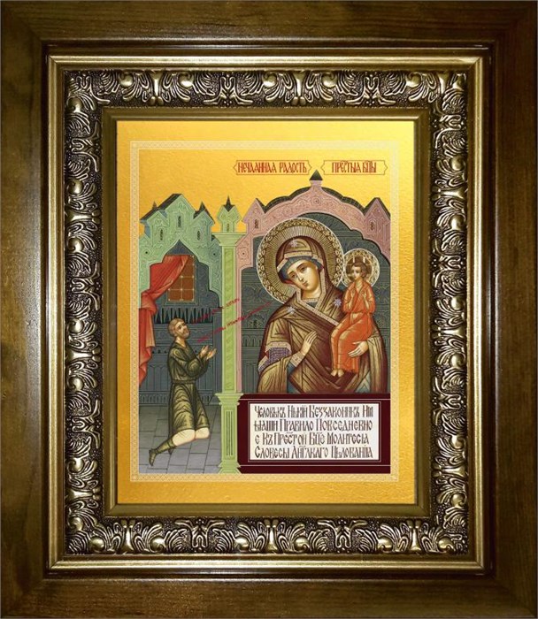 Нечаянная радость икона Божией Матери 14х18 в киоте 20х24 km_25_134