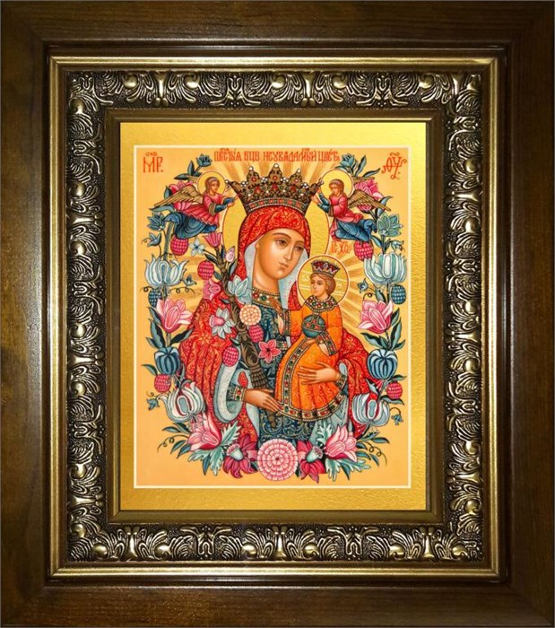 Неувядаемый цвет, икона Божией Матери 14х18 в киоте 20х24 km_25_156