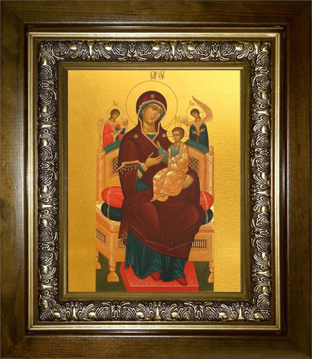 Всецарица икона Божией Матери 14х18 в киоте 20х24 km_25_158