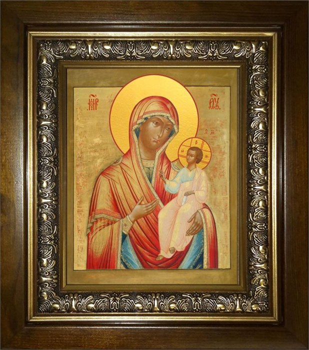 Иверская икона Божией Матери 14х18 в киоте 20х24 km_25_164