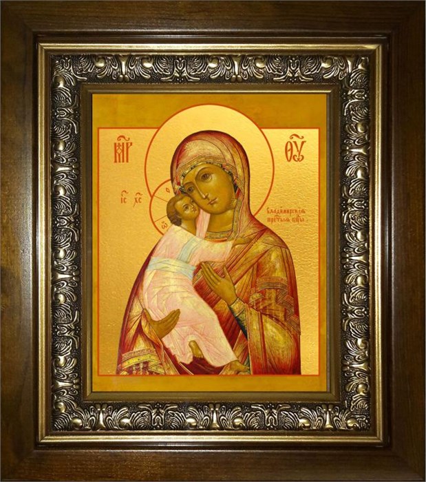 Владимирская икона Божией Матери 14х18 в киоте 20х24 km_25_174