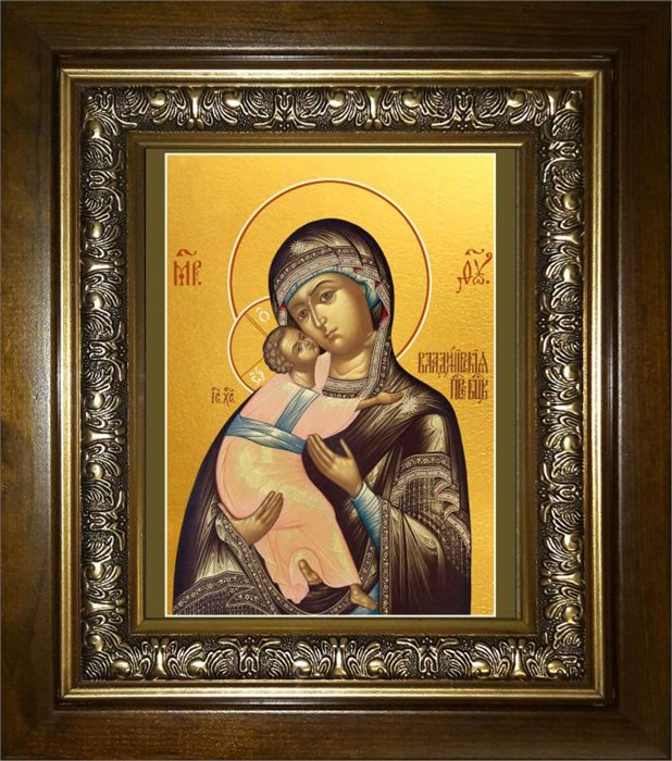 Владимирская икона Божией Матери 14х18 в киоте 20х24 km_25_179