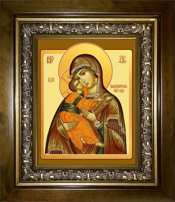 Владимирская икона Божией Матери 14х18 в киоте 20х24 km_25_196
