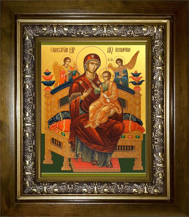 Всецарица икона Божией Матери 14х18 в киоте 20х24 km_25_197