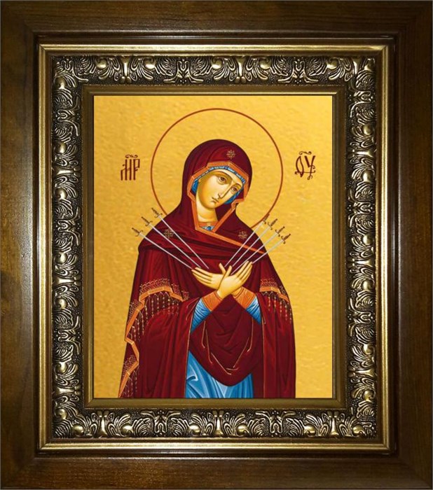 Семистрельная икона Божией Матери 18х24 в киоте 24х30 km_25_1462
