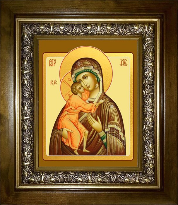 Феодоровская икона Божией Матери 18х24 в киоте 24х30 km_25_1467