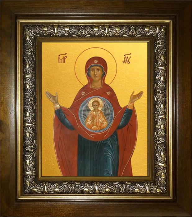 Знамение, икона Божией Матери 18х24 в киоте 24х30 km_25_1499