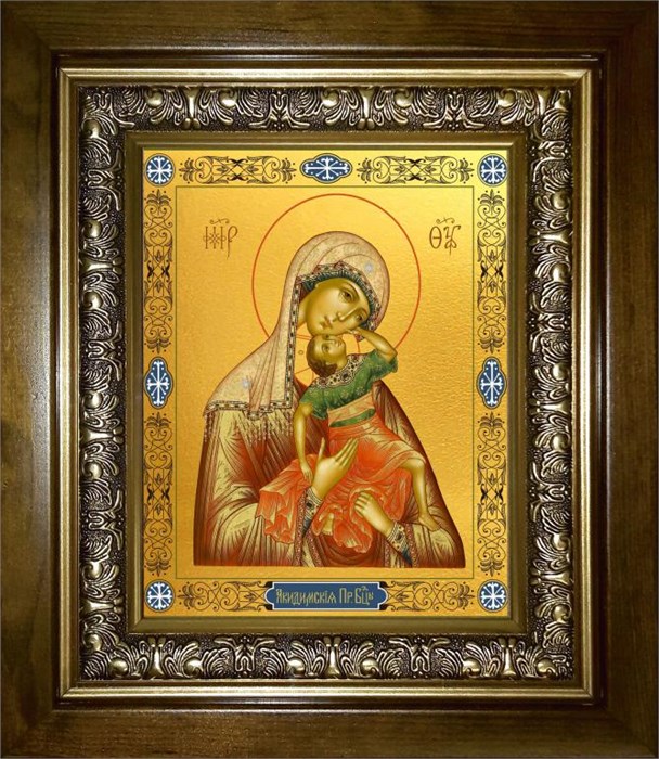 Акидимская икона Божией Матери (Взыграние младенца) 18х24 в киоте 24х30 km_25_1514