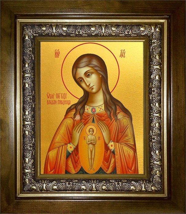 В родах Помощница, икона Божией Матери 18х24 в киоте 24х30 km_25_1532