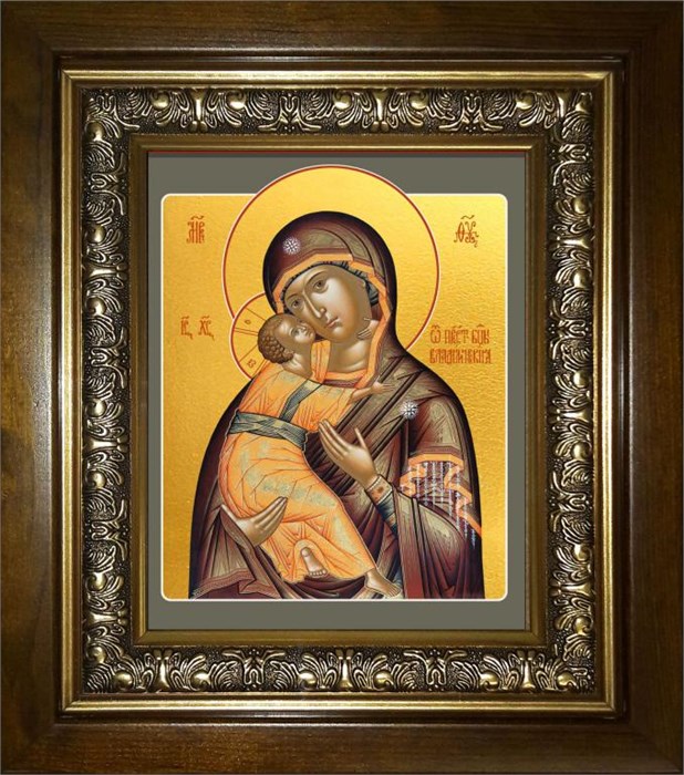 Владимирская икона Божией Матери 18х24 в киоте 24х30 km_25_1537