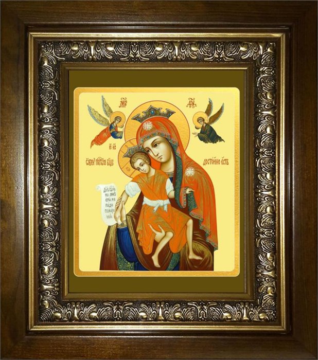 Достойно Есть(Милующая), икона Божией Матери 18х24 в киоте 24х30 km_25_1542