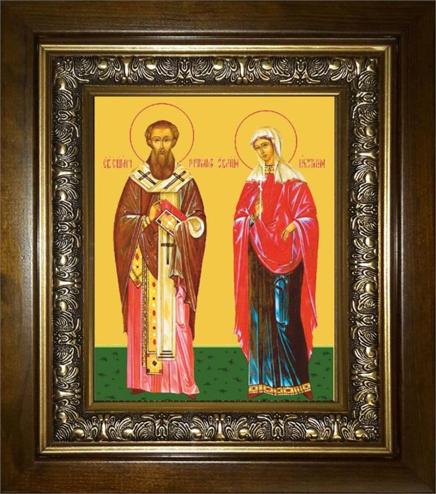 Киприан и Иустина 18х24 в киоте 24х30 km_25_1781