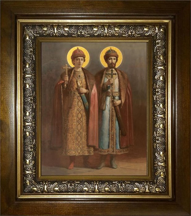 Борис и Глеб благоверные князья 18х24 в киоте 24х30 km_25_1783