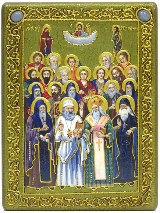 Подарочная икона "Собор Святых целителей" на черном дубе 61572