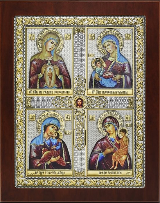 Четырехчастная Икона «Материнство» SIL009