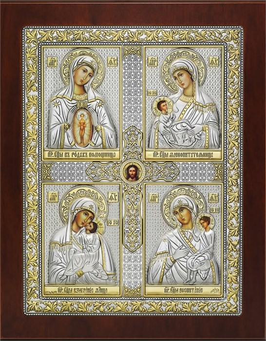 Четырехчастная Икона «Материнство» SIL011