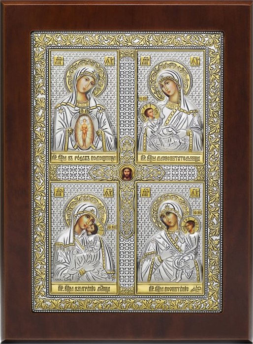 Четырехчастная Икона «Материнство» SIL012